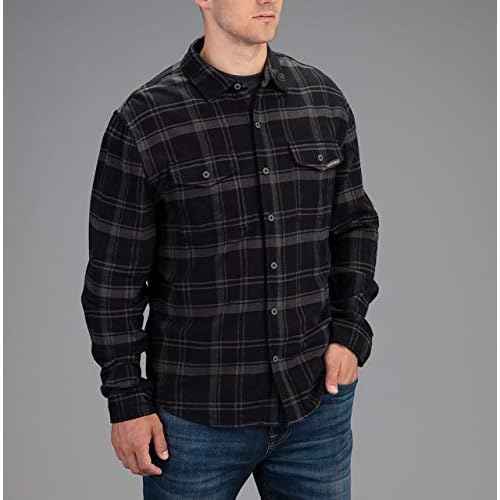 Vortex Men's Timber Rush Flannel Shirts - Mechanical Stretch, Moisture Wicking, Underarm Gusset