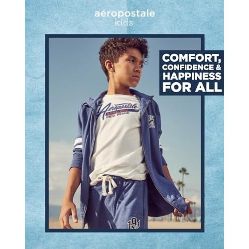 AEROPOSTALE Boys Sweatshirt - Soft Fleece Long Sleeve Pullover Crewneck Sweatshirt for Boys - Trendy Graphic Kids Sweatshirts