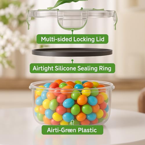 RockBerry 66 Pcs Large Food Storage Containers with Lids Airtight-Total 19075ML Stackable Kitchen Bowls Set(31 Containers,31 Lids) 2500ML to Small Box-BPA Free Leak proof Plastic Boxes-Microwave safe - color: 66Pcs