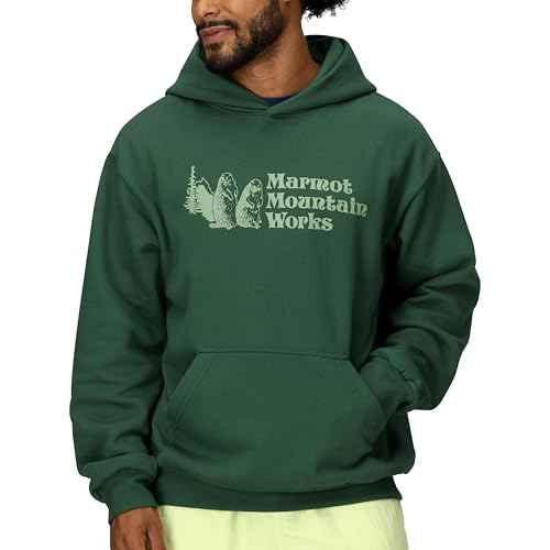 MARMOT Men's MMW Hoody - Hooded Sweatshirt with Screen Printed Graphic, Double-Layer Hood and Kangaroo Pocket