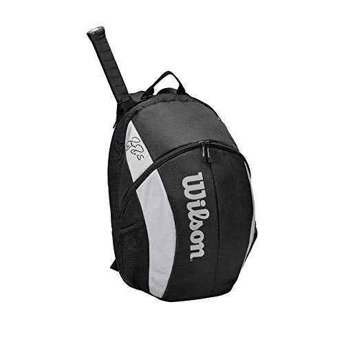 Wilson Fed Team Backpack - Black, Holds up to 2 Rackets
