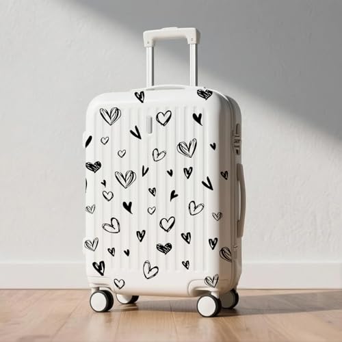 SUPERDANT 52 Pieces Loving Hearts Wall Stickers Black Love Vinyl Wall Decals Art Stickers Valentine's Day Heart for Baby Bedroom Murals Vinyl Decals Removable Nursery Kids Room DIY Decorations