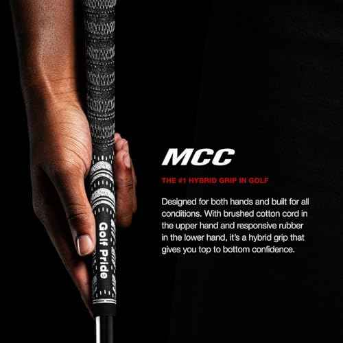 Golf Pride MCC Golf Club Grip - All-Weather Hybrid Grip - Brushed Cotton Cord & Pebbled Texture - Moisture-Wicking Technology - Black/Gold