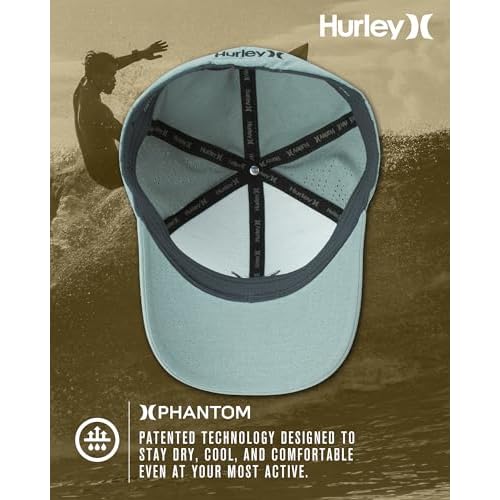 Hurley Men's Caps - Flexfit and Quick-Dry Phantom Curved Baseball Caps for Men - Classic Mens Trucker Hats (S-XL)