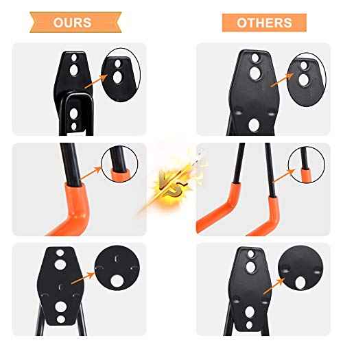 AOBEN Garage Hooks Heavy Duty, Steel Garage Storage Hooks, Utility Tool Hangers and Broom and Mop Holder Wall Mounted for Organizing Cleaning Tools, Mops, Garden Tools (S, 10 Pack)