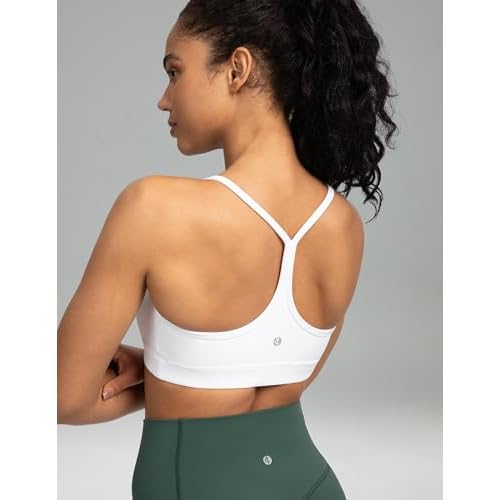 Colorfulkoala Women's Dreamlux Y Back Sports Bra Low Impact Padded Workout Top with Built in Bra A-C Cups