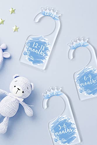 OneDream Baby Closet dividers Hanger separators - Set of 7 Baby Clothes dividers for Closet from Newborn to 24 Months, Acrylic Infant Clothes Divider (Blue) - color: Blue