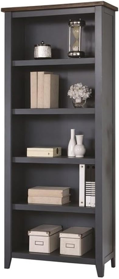 BOWERY HILL Open Wood Bookcase Bookcase in Blue