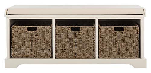 Safavieh American Homes Collection Lonan Grey and White Wicker Storage Bench - color: White