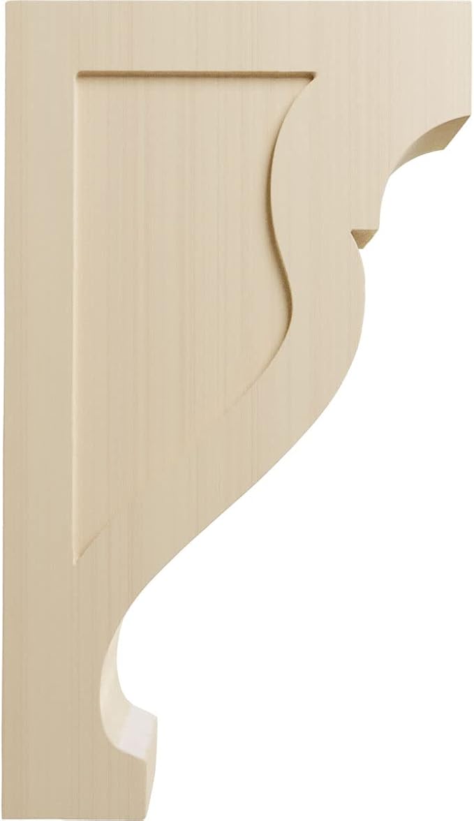 Ekena Millwork CORW03X08X14RKRW Large Rockport Wood Corbels, 2 1/2"W x 8"D x 14"H, Rubberwood