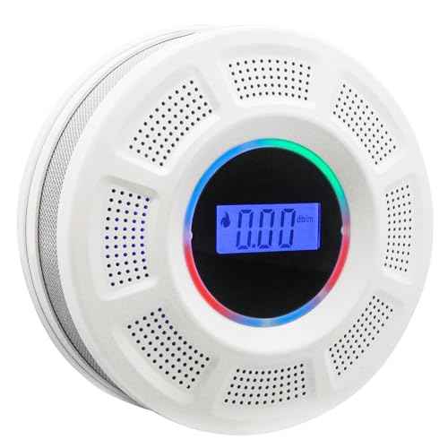 Smoke and Carbon Monoxide Detector Combo Powered by Battery, 2 in 1 CO & Smoke Alarm with LED Warning Light Indicators for Home, Travel, RV, Garage