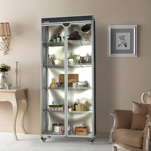 Waterproof & Dustproof Shelf Cover for Wire Rack, Transparent Front Panel for Easy Viewing, Sunscreen Protection, Fits 48" L x 18" D x 72" H (Cover Only) - size: 48"Wx18"Dx72"H
