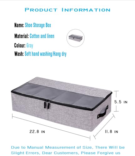 AARAINBOW Foldable Under Bed Clothes Organizer with Lid, Underbed Storage Container with Adjustable Dividers, Clear Window, Gray - color: Gray