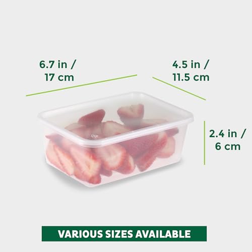 Freshware Food Storage Containers [50 Set] 25 oz Plastic Deli Containers with Lids, Slime, Soup, Meal Prep Containers, BPA Free, Stackable, Leakproof, Microwave, Dishwasher and Freezer Safe - size: 25 oz, 50-Set