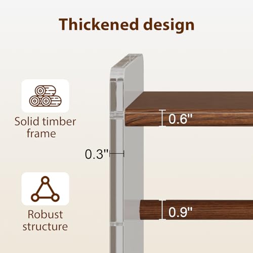 Shoe Rack, 4-Tier Slanted Shoe Storage Shelf, Narrow Shoe Rack for Entryway, Solid Wood and Acrylic Shoe Stand, Slim Shoe Shelf with Wooden Top ，Suitable for Bedrooms and Living Rooms - size: 72