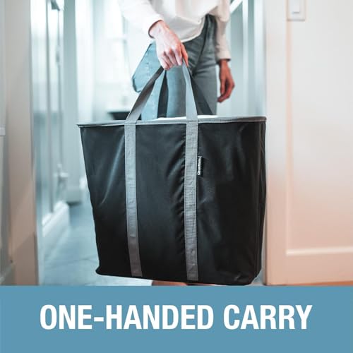 CleverMade Collapsible Laundry Caddy – Foldable Laundry Hamper & Tote, XXL 64L Pop-Up Laundry Basket with Handles, Space-Saving Laundry Organizer for Home & Travel, 2 Pack - Charcoal Gray - color: Charcoal Gray