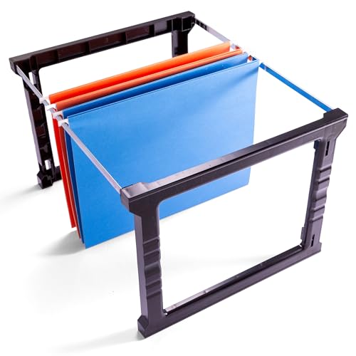 Officemate Plastic Hanging File Folder Frame, 18 Inch, Letter and Legal Size. 1 Set (91961), Black and Gray - size: 18 Inch