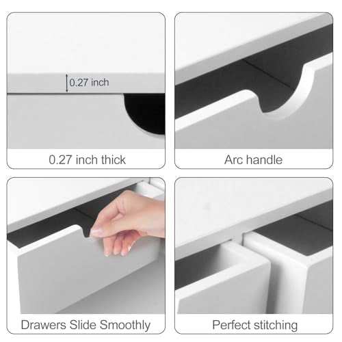 Charmewooden Desk Organizer with Drawers Countertop Drawer Organizer Drawers for Desk Top Home Office Workspace Bathroom Toiletries Supplies (White with shelf) - style: White with shelf