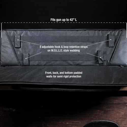 Smith & Wesson M&P Pro Tac Padded Rifle Case with Ballistic Fabric Construction and External Pockets for Shooting, Range, Storage and Transport
