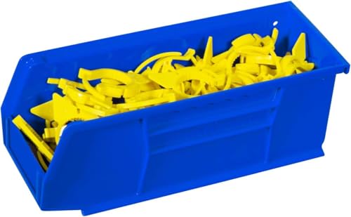 Akro-Mils 30224 AkroBins Plastic Storage Bins, Space-Saving Stackable Bins for Garage, Pantry, Craft Organization, 11" L x 4" W x 4" H, Blue, 12-Pack - color: Blue