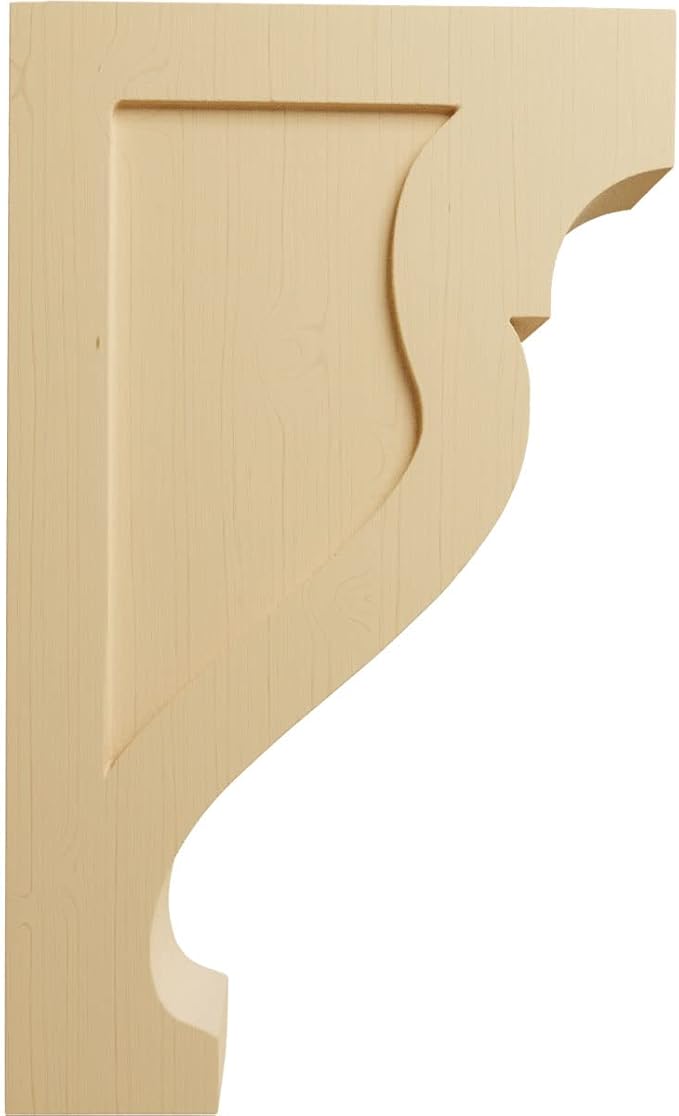 Ekena Millwork CORW02X06X10RKAL Small Rockport Wood Corbels, 1 3/4"W x 6"D x 10"H, Alder