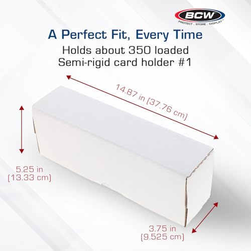 BCW 14-Inch Semi-Rigid #1 Storage Box - 1 Pack | Holds 350 Semi-Rigid Card Holders | Vertical Card Organizer | Ideal for Sports, Trading Cards Baseball, Magic, Pokemon - style: 1 Pack