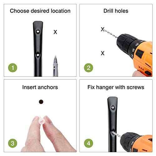 Heavy Duty Giant Garage Storage Hook Wall Mounted Utility Hanging Rack for Surfboard,Ladder,Kayak (6 Pcs Black 10" J Hook)