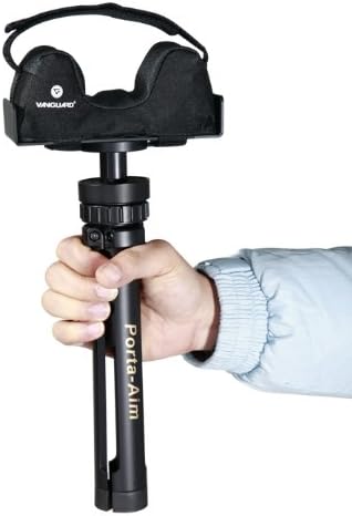 Vanguard Porta Aim Gun Rest. Compact and Portable Bench Rest. Quick Height Adjustment. Anti-Vibration Bag Rotates 360 Degrees , Black