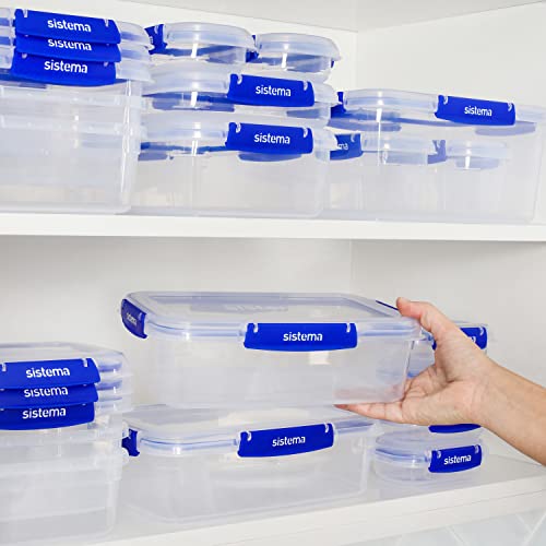 Sistema KLIP IT+ 2.2L Rectangle Food Storage Containers (3-Pack), Stackable & Airtight Food Boxes with Lids, Dishwasher, Freezer, & Microwave-Safe, BPA-Free, School Lunch Boxes - size: 2.2L (3-Pack)