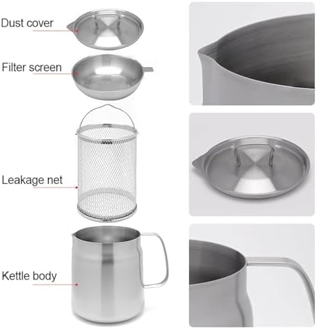Stainless Steel Oil Filter Pot, Home Oil Fryer Strainer, Stainless Steel Oil