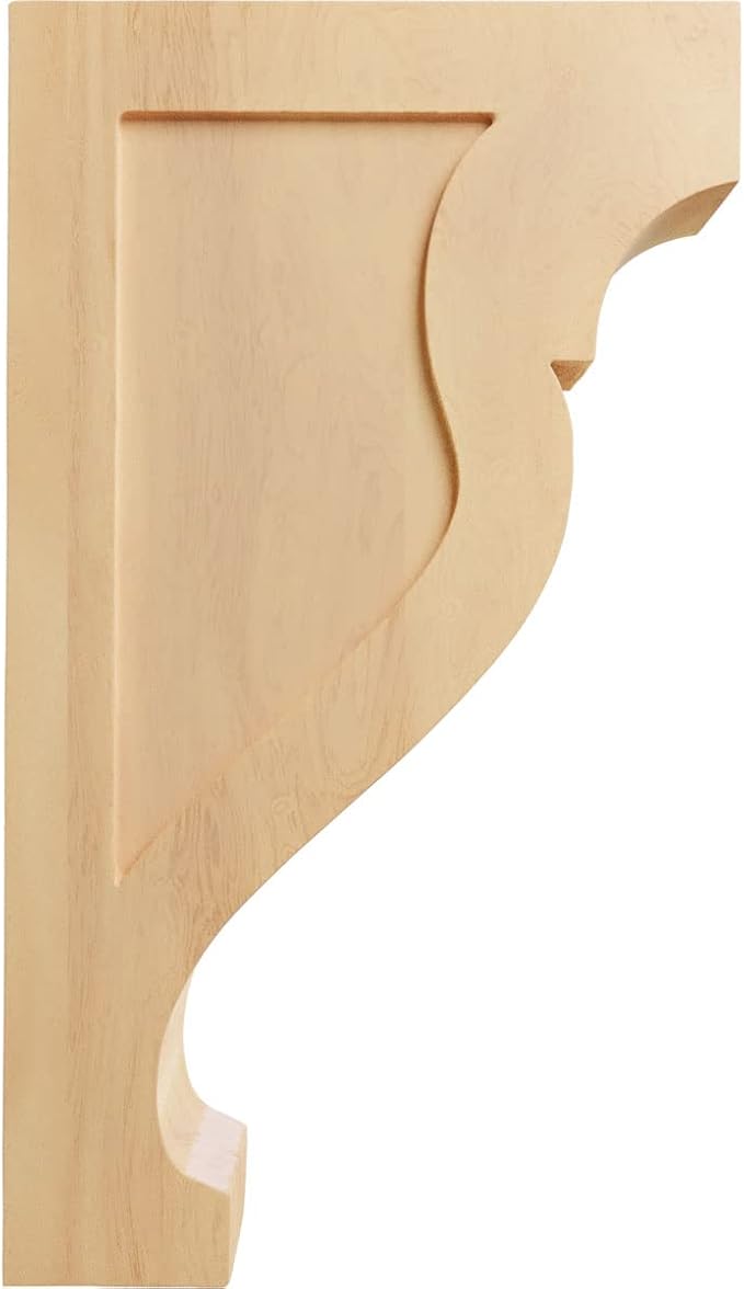 Ekena Millwork CORW03X08X14RKRO Large Rockport Wood Corbels, 2 1/2"W x 8"D x 14"H, Red Oak
