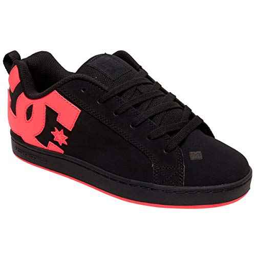 DC womens Court Graffik Skate Shoe, Black/Hot Pink, 11 US