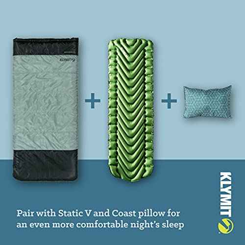 Klymit Wild Aspen Lightweight Rectangle Sleeping Bag, 20¡ÆF Sleeping Bag for Camping, Hiking, and Backpacking in Cold Weather, Green