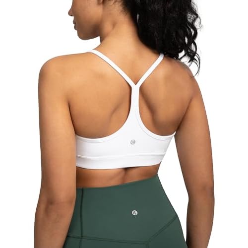 Colorfulkoala Women's Dreamlux Y Back Sports Bra Low Impact Padded Workout Top with Built in Bra A-C Cups