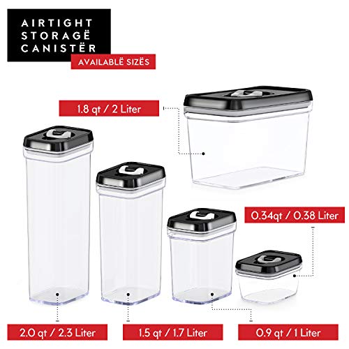 DWËLLZA KITCHEN Set of 6 Mini Airtight Food Storage Containers with Lids - Clear Plastic Small Pantry Containers for Spices, Candy, Nuts, Coffee or Tea, BPA-Free, Keeps Food Fresh & Dry - color: 05 - 0.3 liter (Set of 6)