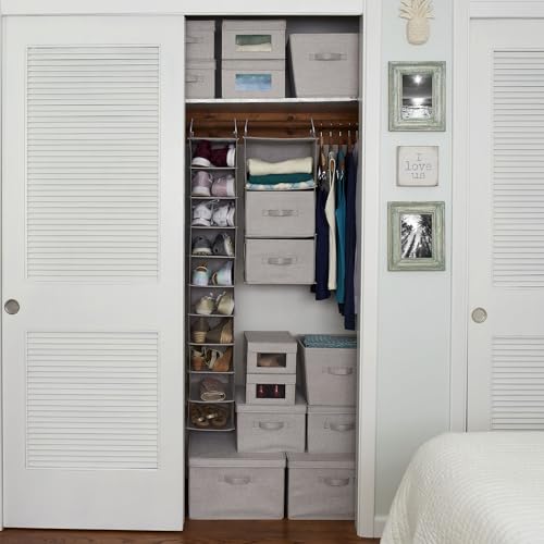 Household Essentials 3 Shelf Hanging Closet Organizer - color: Silver