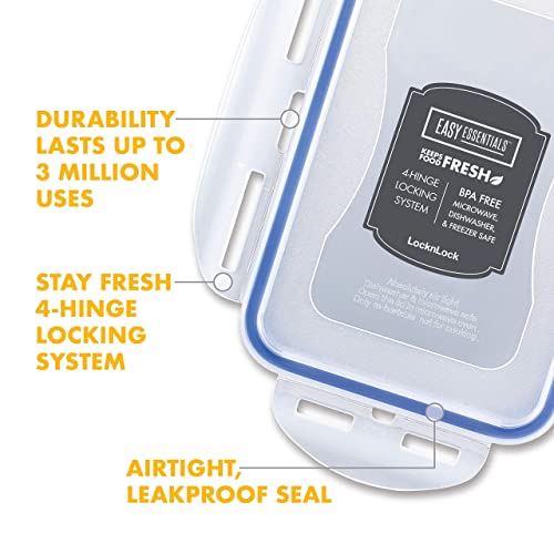 LOCK & LOCK Easy Essentials Food lids/Pantry Storage/Airtight containers, BPA Free, Square-16.9 Cup-for Chips, Clear (Pack of 3) - size: 16.9 Cup (Pack of 3)