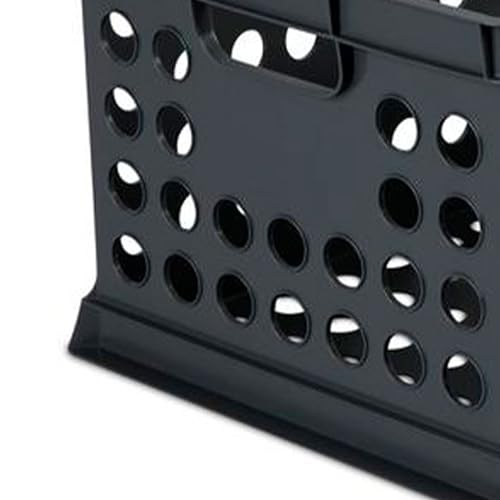 Sterilite Stackable Plastic Storage Crate Bin Organizer File Box with Handles for Home, Office, Dorm, Garage, or Utility Organization, Black, 6-Pack