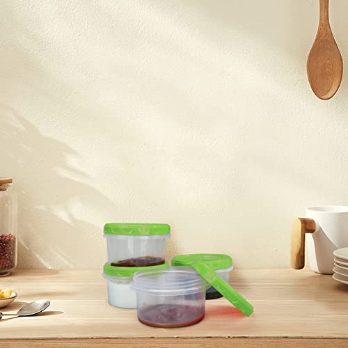 Jucaifu 16 Pack 8 Ounce reuseable small plastic freezer storage container jars with screw lid for food snacks lunch Green - color: Green(16PCS)