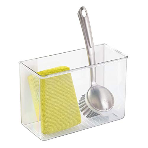 iDesign AFFIXX Plastic Wall Mount Organizer for Kitchen, Bathroom, Office, Bedroom, Garage, Craft Room, 3.5" x 8" x 5.5", Clear - style: Pack of 1
