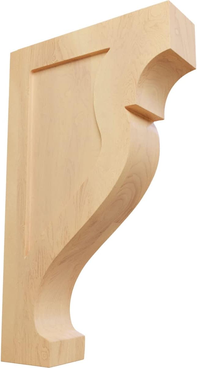 Ekena Millwork CORW02X06X10RKRO Small Rockport Wood Corbels, 1 3/4"W x 6"D x 10"H, Red Oak
