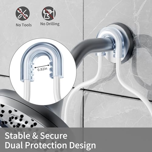 DAOYA White Shower Organizer Hanging - 2 Over The Shower Head Caddies + Soap Dish, Stainless Steel Rust-Free Bath Organizer - color: White