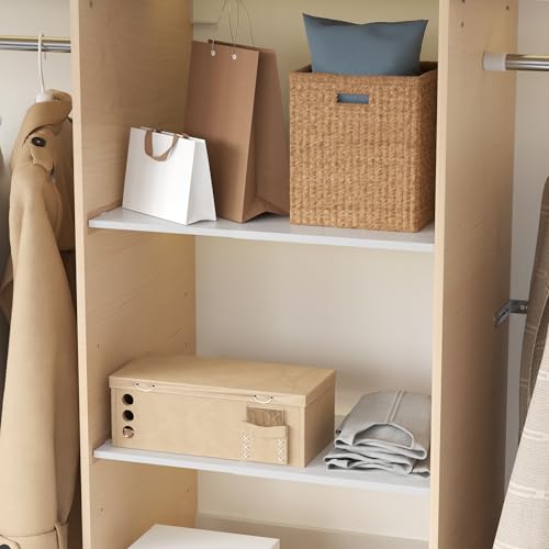 SANNO Adjustable Closet Organizer Shelf, 17-31" Tension Shelf with Heavy-Duty Adhesive - DIY Expandable Shelf Dividers for Cabinet, Pantry, Wardrobe, Kitchen, 1 Pack - size: 26-38'' * 15.8''W