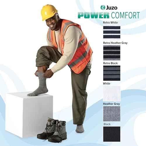 Juzo 20-30 mmHg Power Comfort Knee High Closed Toe CompressionSock,Retro White,Large