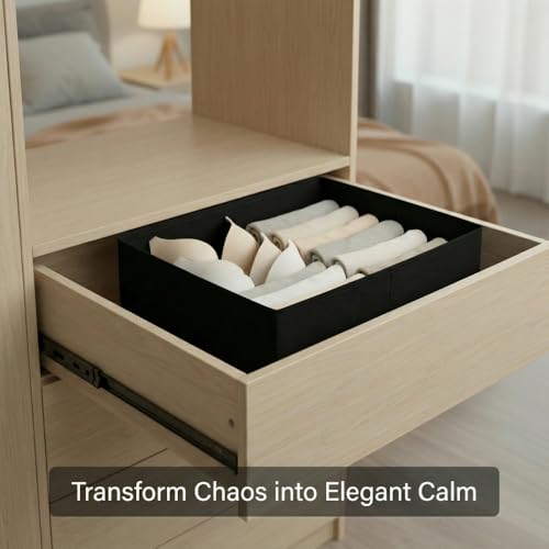 2Pack Drawer Organizer Clothes Set - Dresser Organizer For Bedroom, Closet - Perfect Clothes Organizer and Storage Underwear Socks Organizer