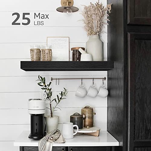 QEEIG Floating Shelf for Wall Bathroom Shelves Bedroom Kitchen Living Room Farmhouse Small Book Shelf 16 inch Set of 1, Black (015-B1) - color: C. Black, size: 1pc