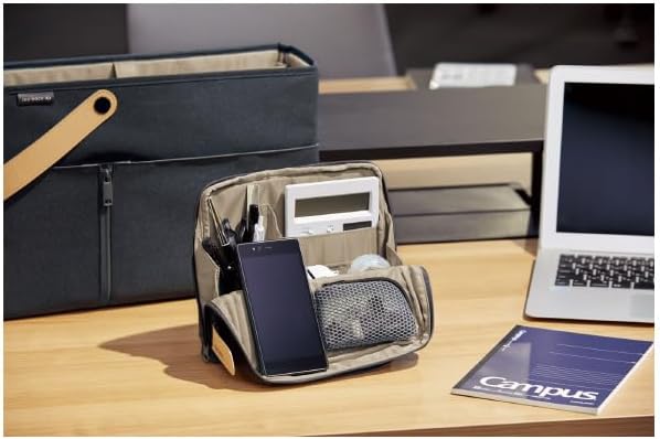 KOKUYO Pencil Case Pouch, Haco-Biz Standing Pen Pouch Bag, Foldable Stand up Pencil Holder Organizer, Large Capacity Portable Pencil Box for School Office Supplies