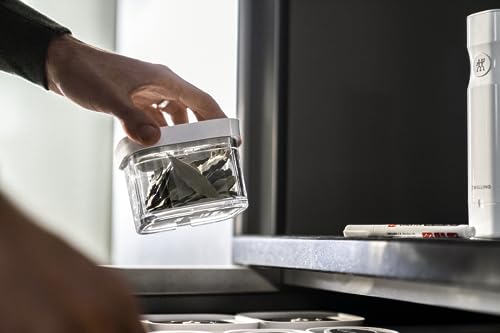 ZWILLING FRESH & SAVE CUBE Box, size S, modular & stackable container, airtight & vacuumable storage, dishwasher friendly, transparent - size: Small