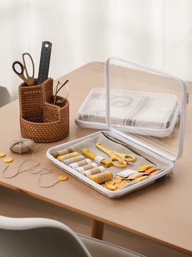 CoiiJoii 3PCS A4-Size Clear Hard Shell Zippered Case, Diaper Bag Organizing Pouches, Waterproof Cosmetic Bag, Kid's Toy Storage Organizer Bins, Pencil Case. - size: XL-3PCS