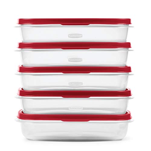 Rubbermaid EasyFindLids Meal Prep Containers 5.5 Cup Red - color: Red, size: 5.5 Cup (10-Piece)